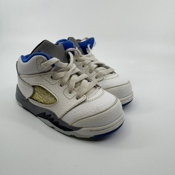 Nike Air Jordan 5 Kids Size 7C Retro Hyper Royal Stealth White VGC 440890 140 - Picture 2 of 9